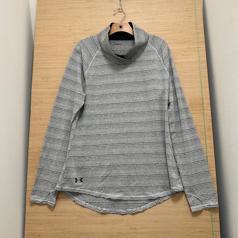 Under Armour Womens XL Striped Funnel Neck Long Sleeve Activewear Top